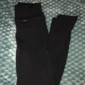 Thick black fleece pants with pockets